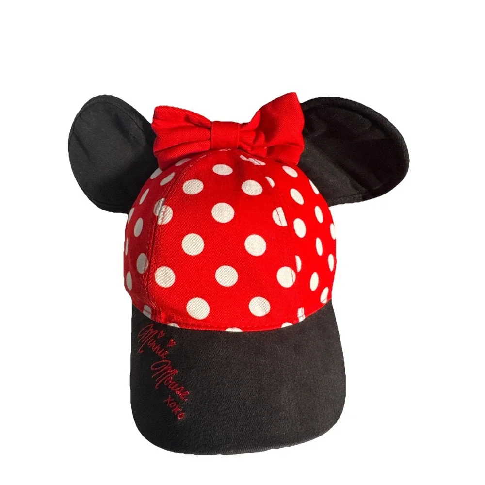 Disneyland Minnie Mouse Ear Hat Red Bow Baseball Hat YOUTH SnapBack